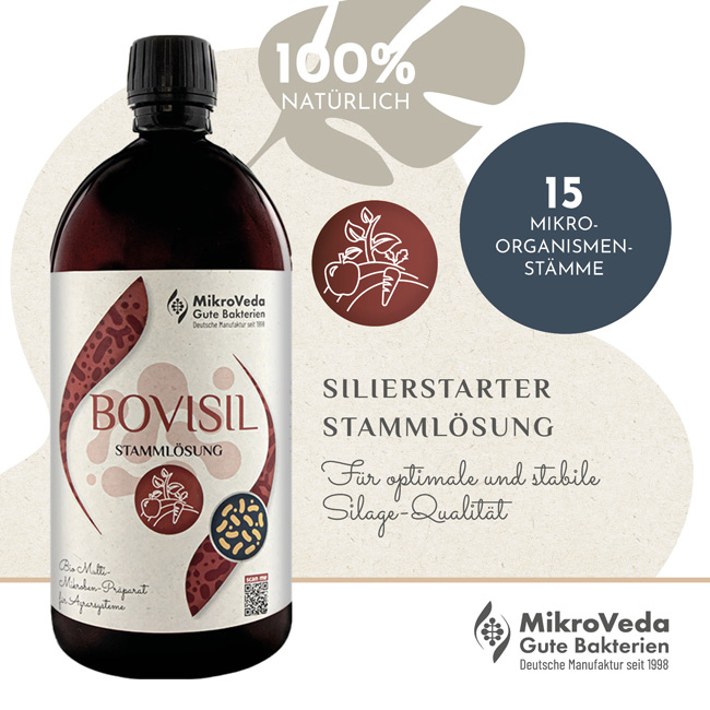 MikroVeda BOVISIL Bio STAMMLÖSUNG Silierstarter 1 Liter R-PET Flasche (100% recycelt)