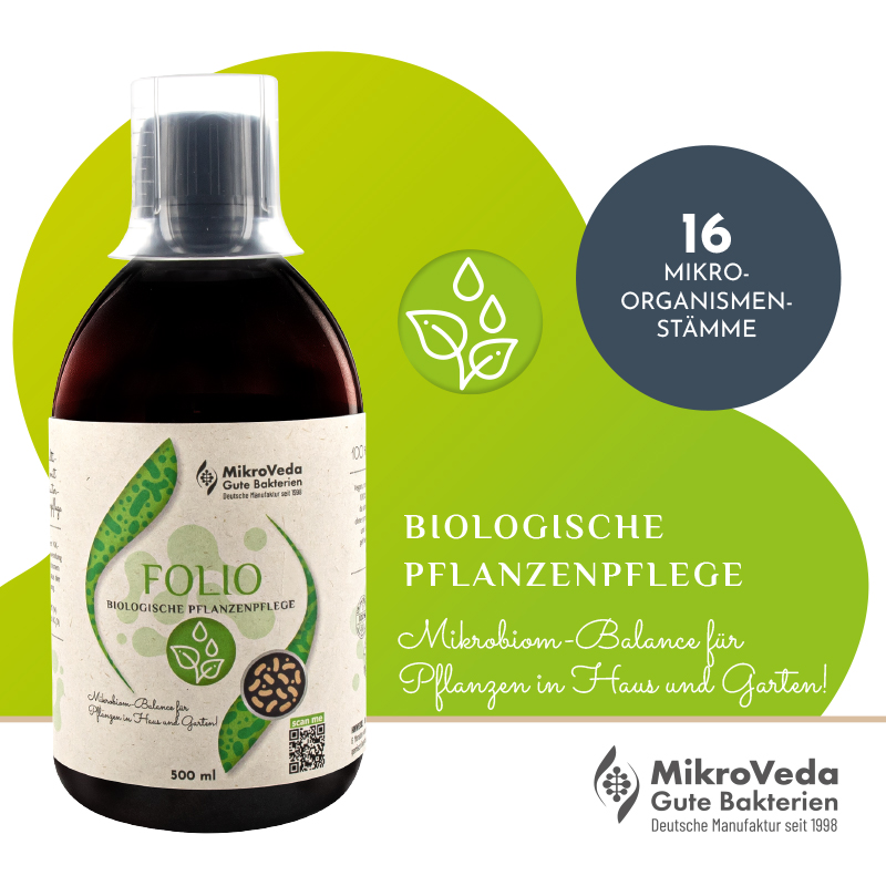 MikroVeda FOLIO Bio Pflanzenpflege 0,5 Liter R-PET Flasche (100% recycelt)