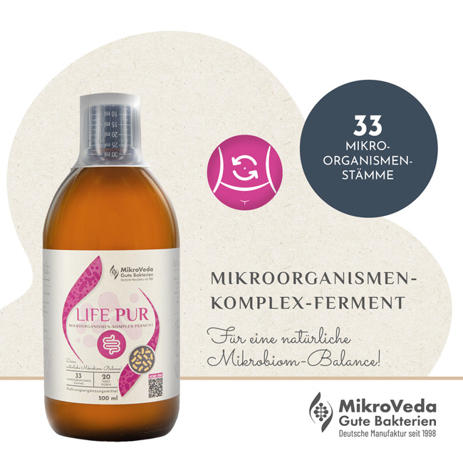 MikroVeda LIFE PUR Bio Mikroorganismen Komplex Ferment 0,5 Liter R-PET (100% recycelt)